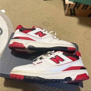 New Balance 550 Men's Sneaker White Red, Size 9 BB550SE1